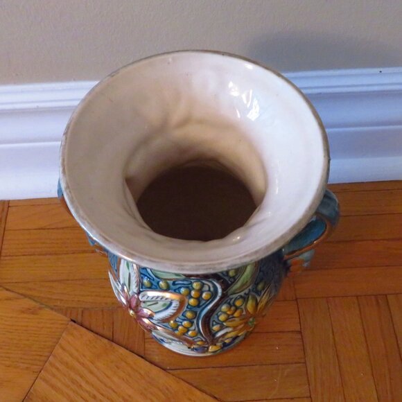 Vintage blue/gold H. Bequet Belgium quaregnon vase number 408, Mint Condition 50 - Picture 5 of 12